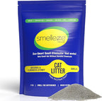 SMELLEZE Natural Cat Litter Deodorizer and Litter Box Odor Eliminator Additive for Strong Smells Unscented Kitty Litter Smell Control Safe Long-Lasting Granules for Multi Cat Homes 2 lb