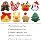 10 Pcs Christmas Cat Catnip Toys for Indoor Cats Interactive Xmas Plush Stuffed Kitten Chew Bite Kick Toys Kitty Playing Relieve Stress Cat Lovers