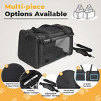 YUDODO 25 lbs Lightproof Soft Sided Large Cat Carrier for Small Pet Dog Airline Approved Travel Bag Puppy Carriers with Side Pockets & Reflective Mesh, Foldable Portable for Outdoor Car Black