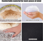 Calming Dog Beds & Cat Cave Bed with Hooded Cover,Washable Round Beds for Small Medium Pets,Anti-Slip Faux Fur Fluffy Coved Bed,Comfortable Warming Pet Bed(16 * 16inch,Khaki)