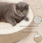 Love's cabin Round Donut Cat and Dog Cushion Bed, 20in Pet Bed for Cats or Small Dogs, Anti-Slip & Water-Resistant Bottom, Super Soft Durable Fabric Pet beds, Washable Luxury Cat & Dog Bed Camel
