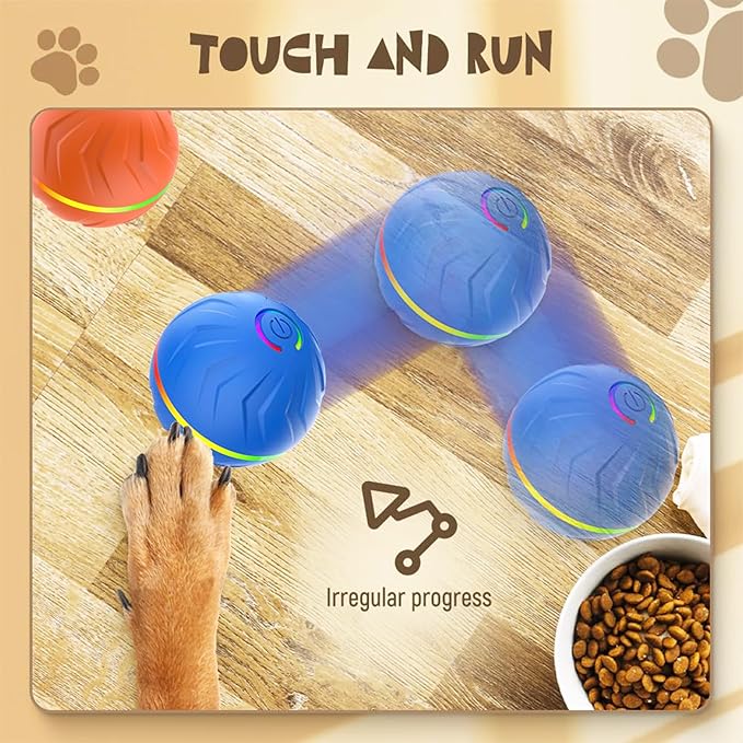 Interactive Dog Toys Dog balls, Automatic Moving Bouncing Rotating Interactive Dog Ball, Durable Motion Activated Automatic Rolling Ball Toys for Puppy Small Medium Large Dogs, Anti Boredom Dog Toys