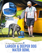 Portable Dog Travel Water Bottle, 77oz Large Dog Water Bowl Dispenser Portable, Leakproof Pet Drinking Bottle Dispenser for Hiking Camping Walking Travelling Beach Car Trips, BPA Free,Blue