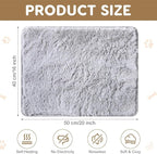 4 Pack Self Warming Cat Bed Pad Self Heating Cat Dog Mat with Fluffy Faux Fur Plush Cat Calming Bed Thermal Cat Mat Washable Pet Pad Anti Slip Bottom for Outdoor Indoor Pets(Gray,16" X 20")