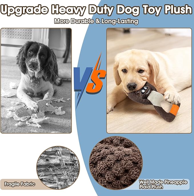 Plush Indestructible Durable Tough Dog Toys for Small Dogs, Interactive Dog Toys for Small Medium Large Dog Breeds (Raccoon)