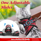 rabbitgoo Cat Harness and Leash Set for Walking Escape Proof, Adjustable Soft Kittens Vest with Reflective Strip for Cats, Comfortable Outdoor Vest, Red, M