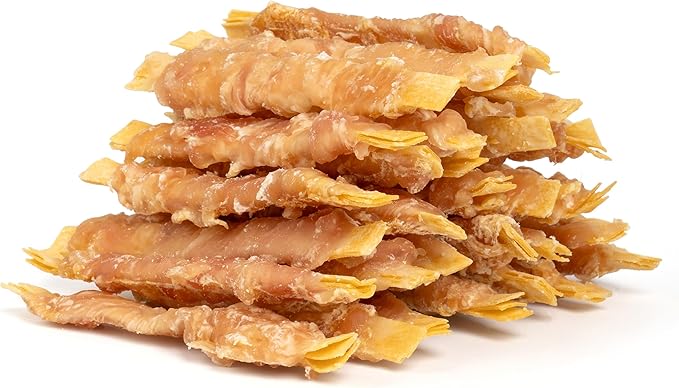MON2SUN Rawhide Free Dog Treats, 4 Inch Chicken Wrapped Cod Fillet Dog Snacks for Small Dogs, Soft and Training Treats, 10.58oz (30 Count-Pack of 1)