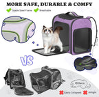 Pawtners Dog Carrier Backpacks Large Cat Backpack with Anti-Scratch Mesh, Foldable Designed Pet Backpack Carrier for Kitten Small Dogs & Large Cats Up to 18 Lbs, Dog Carrier for Travel Outdoor
