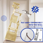 69-Inch Tall Cat Tree with Huge Condos, Multi-Functional Cat Tower with Top Perches, Scratching Posts, Pompoms, for Climbing, Lounging and Playing (Beige)