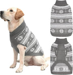 KOOLTAIL Cable Knit Dog Sweater Turtleneck, Cold Weather Pullover Classic Knitwear, Snowflake Pattern Thick Warm Winter Pet Clothes,Dog Christmas Sweater for Small Medium Large Dogs,Grey S