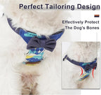 Puppytie No Pull Dog Harness with Multifunction Dog Leash,Soft Adjustable No Choke Escape Proof Pet Harness Vest for Medium Dogs,Suede Bow Navy,M