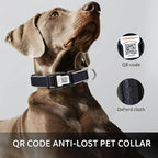 Personalized Dog Collar with QR Code tag for pet ID, Reflective Safety Collar, Suitable for Small, Medium, and Large Dogs (Black, Medium)