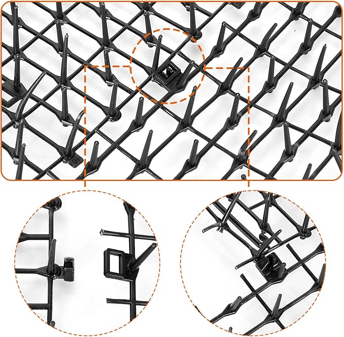 13Ft x 12 Inch Scat Mat for Cats, Cat Scat Mat with Spikes, Anti-Cats Deterrent Mat, Pet Repellent Mat, Cat Digging Stopper Prickle Strip for Indoor Outdoor Sofa Furniture with Garden Staples