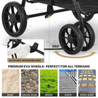 MoNiBloom Dog Cat Stroller for Dogs Cats, 4 Wheels Pet Stroller Jogger w/Detachable Carrier, Travel Strolling Cart, Soft Collapsible Dog Crate