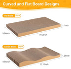 Poils bebe 5 PCS Cat Scratcher with Box, Reversible Cat Scratchers for Indoor Cats, Cardboard Cat Scratcher with Catnip, 2 Curved and 3 Flat Boards for Scratching Bed