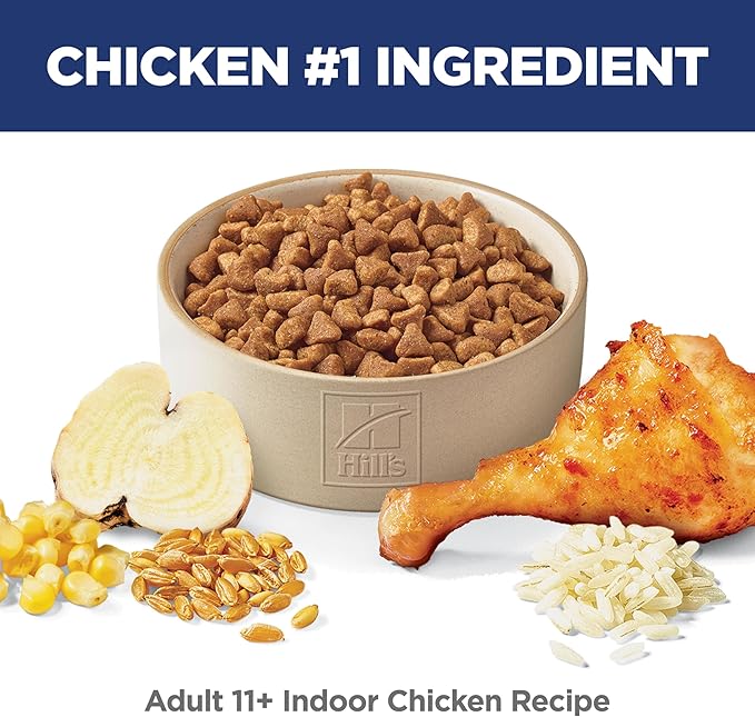 Hill's Science Diet Indoor, Senior Adult 11+, Easy Litter Box Cleanup, Dry Cat Food, Chicken Recipe, 3.5 lb Bag