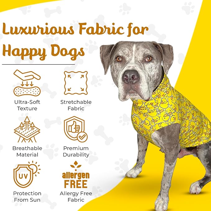 Tooth & Honey Dog Vest Shirt – Lightweight Sleeveless Summer Clothing for Pitbulls Large Breeds, Soft Anxiety Shirt, Breathable Sun Protection Pet Clothing