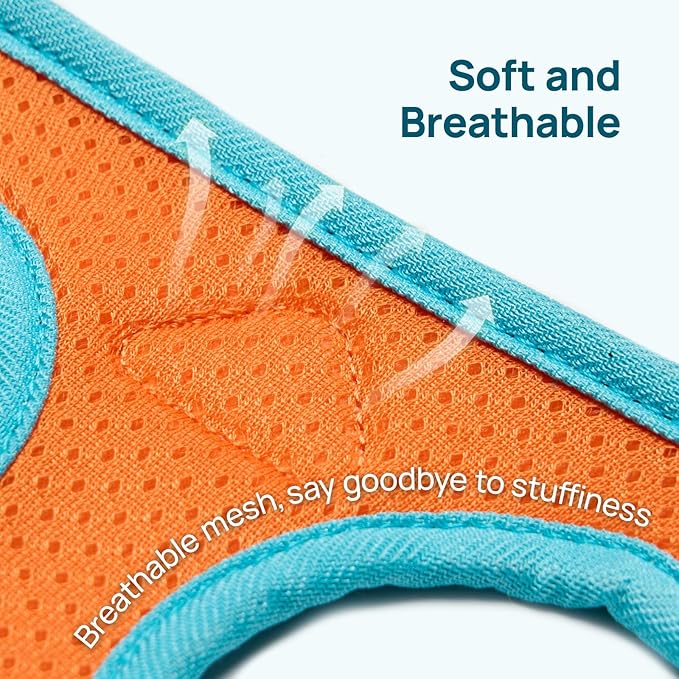 Cat Harness and Leash Set, Step-in Escape Proof Adjustable Vest Harness for Small Medium Large Cats, Lightweight Soft Breathable Reflective Kitten Harness for Walking Travel, Camping(Blue, XS)