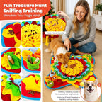 Petcare Dog Snuffle Mat and Lick Mat Set, Interactive Enrichment Dog Puzzle Toy for Puppy Small Medium Dogs Cats Rabbits, Cognitive Sniff Foraging Mats Mental Stimulation Treat Game Slow Feeder Mats