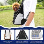 Pawaboo Pet Dog Carrier Backpack, Puppy Dog Travel Front Carrier for Small Medium Dogs Cats, Adjustable Breathable Dog Carrying Backpack with Safety Strips for Hiking, Walking (Black M Up to 10 lbs)