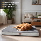 Deconovo Orthopedic Dog Bed for Medium & Large Dogs – Supportive Memory Foam with Washable Cover, Non-Slip Base – Comfort for Senior, Arthritic & Active Pets, Light Grey, 44" Lx32 Wx3 Th