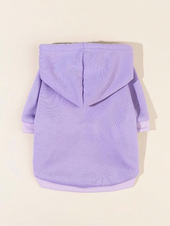 QWINEE Basic Dog Hoodie Sweatshirt Puppy Sweater Warm Cat Costumes Pet Clothes for Chihuahua Puppy Kitten Small Medium Dogs Mauve Purple X-Small