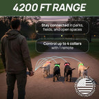 2-in-1 Dog Shock Collar with Remote & 360° LED Safety Lights – 4200FT Range Dog Training Collar, IPX7 Waterproof, 4 Training Modes, Rechargeable E-Collar for Small Medium & Large Dogs (10-120lbs)