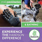 H Handson Pet Grooming Gloves - Cat, Dog, Horse Gentle Hair Remover Brush - Mitt For Long & Short Haired Fur - Shedding, Bathing & Massaging Glove (Purple, Small)
