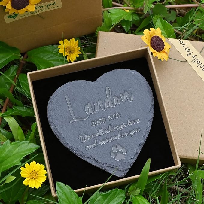 Personalized Pet Loss Gift, Personalized Pet Loss Stones, Pet Memorial Gifts, Loss of Dog Gifts, Loss of Cat Sympathy Gift, Dog Memorial Gifts, Pet Bereavement Gift - 6*6 Inches Memorial Stone