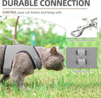 PUPTECK Soft Mesh Cat Vest Harness and Leash Set Puppy Padded Pet Harnesses Escape Proof for Cats Small Dogs Rabbits Bunny, Grey S