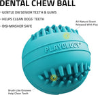 Playology Dog Toys | Dental Chew Ball Gentle on Gums | Jumbo Peanut Butter Scented Toy - Easy to Clean and Made from Non Toxic Materials