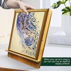 Cat Scratching Board, Easel-Shaped Corrugate Cat Scratcher for Indoor Cats, Cat Scratch Pad with Premium Scratch Textures Design, Cardboard Cat Scratcher with Double-Sided Usability (Semicircle)