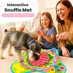 PETCARE Snuffle Mat for Dogs Interactive Enrichment Puzzle Toys for Small Medium Breed Dogs Cats Rabbits Cognitive Puppy Sniff Foraging Mats Mental Stimulation Treat Game Slow Feeder Mats, 19*19 inch