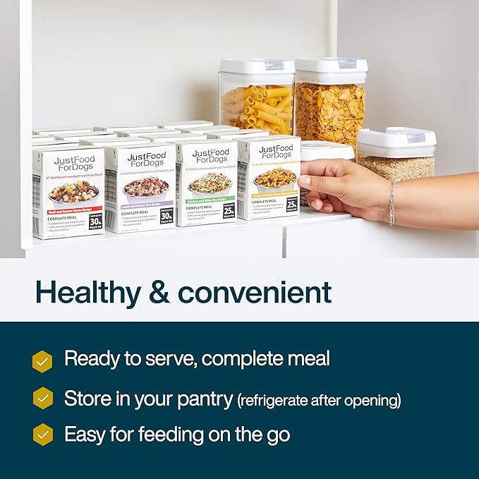 JustFoodForDogs Pantry Fresh Wet Dog Food Complete Meal or Dog Food Topper, Turkey & Whole Wheat Macaroni Human Grade Dog Food Recipe - 12.5 oz (Pack of 12)