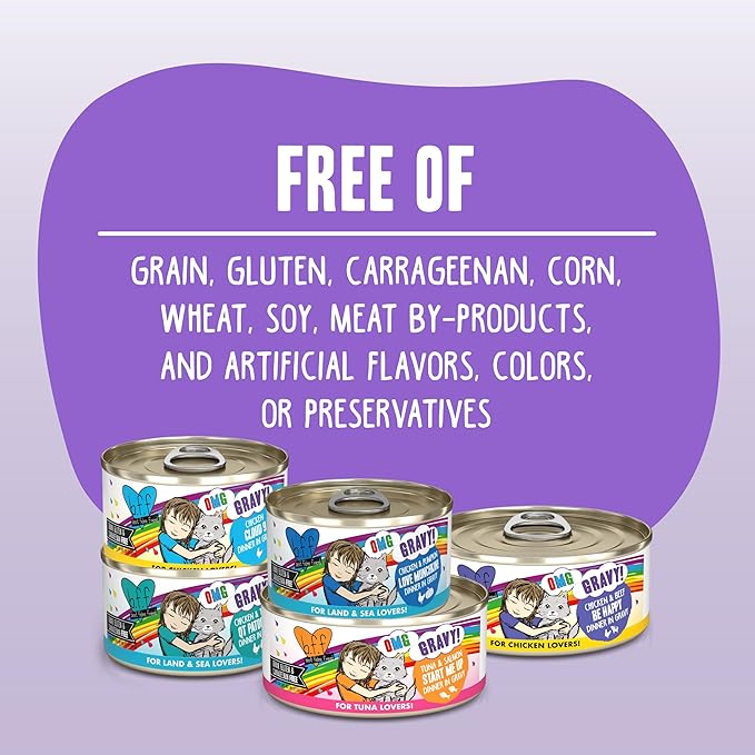 Weruva B.F.F. OMG - Best Feline Friend Oh My Gravy!, Chicken Cloud 9 with Chicken in Gravy, 2.8oz Can (Pack of 12)