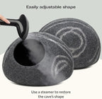 MEOWFIA Cat Cave – Premium Felt Cat Bed for Indoor Cats, Handmade 100% Merino Wool (Dark Shades) (Medium, Dark Grey)