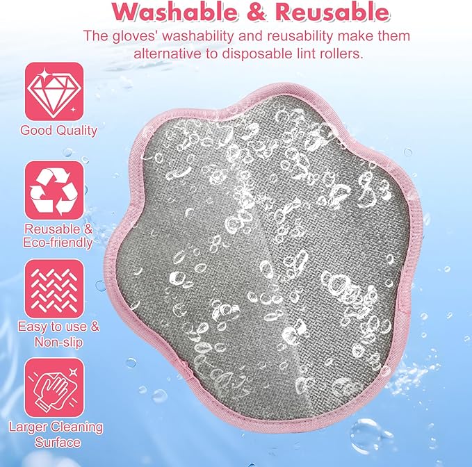 New-Craft Pet Hair Removal Glove | Anti-Static, Reusable | for Dogs & Cats | Works on Pet Beds, Carpets, Sofas, Car Seats, Hair-Prone Clothes (Pink) (Pink)