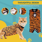 Avont Cat Recovery Suit - Kitten Onesie for Cats After Surgery, Cone of Shame Alternative Surgical Spay Suit for Female Cat, Post-Surgery or Skin Diseases Protection -Tiger(M)