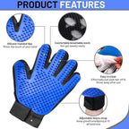 Upgrade Pet Grooming Gloves, Grooming Gloves for Dogs, Cats, Rabbits & Horses with Long and Short Hair, Efficient Pets Hair Remover Mittens - 1 Pair (Blue)