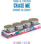 B.F.F. OMG - Best Feline Friend Oh My Gravy!, Tuna & Chicken Chase Me with Tuna & Chicken, 5.5oz Can (Pack of 8)