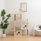 Cat Tree 67in Cat Tower Scratching Post for Cats Tree Tower Furniture for Cats with Various Houses Various Levels with Cheese Design (Beige)