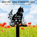 Custom Cat Memorial Grave Marker Stake Personalized Cat Memorial Garden Stake Pet Loss Sympathy Gift Outdoor Memorial Engraved Sign Cat Headstones Metal Sign Pet Plaque Yard Stake