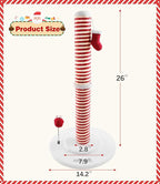 Christmas Cat Scratching Post,Christmas Cat Scratcher for Indoor Cats,Christmas Cat Tree Tower Activity Cat Play Center with Santa Danging Sock Toys and Gift Box