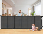 120 Inch Retractable Baby Gates Extra Wide, 41 Inch Reinforced Extra Tall Gate for Large Openings, Mesh Safety Gate for Kids Pets, Retractable Dog Gate for Stair Hallways Doorway Indoor Outdoor, Black