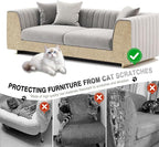 2Pack Total 78.7"x15.8" Cat Scratch Mat for Cat Couch Furniture and Wall Protector | Trimmable Self-Adhesive Carpet Climb Cat Scratcher for Covering Cat Tower and Replacement Pads (Khaki)