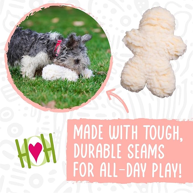 HuggleHounds Plush Dog Toy - Fuzzy Dog Toy, Plush, Soft Fleece, Interactive, Durable, For Small and Large Breeds, Puppy Toy - HuggleFleece Man, Grey