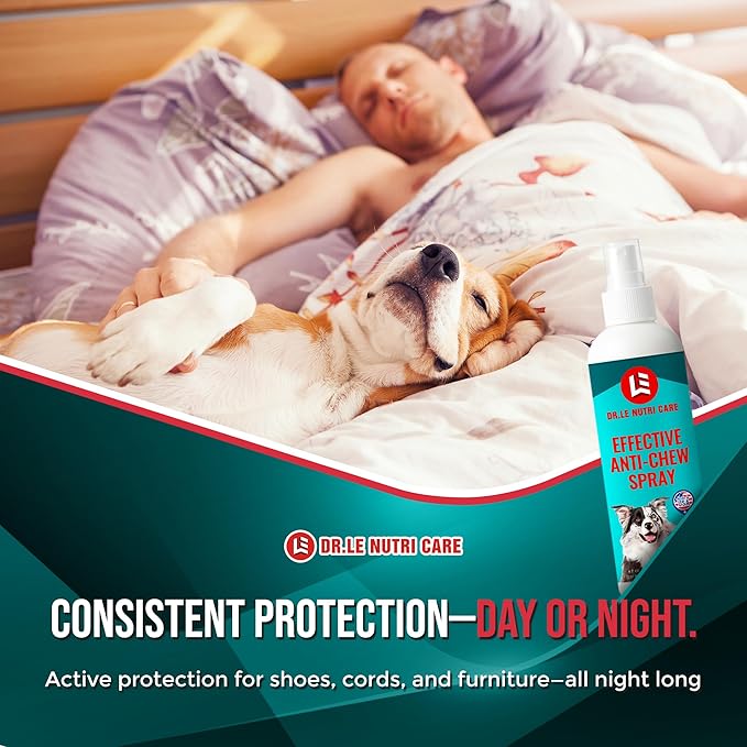 Dr.Le Nutri Care No Chew for Dogs & Cats - Extended Formula - Made in USA - 237mL (8 fl Oz) - Multi-Surface Application – Safe, Bitter Deterrent – No Residue or Stains