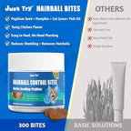 Just Try 300 Bites Cat Grass,Hairball Relief & Digestive Support Cat Treats - with Pumpkin, & Omega-3 Fish Oil, Chicken Flavor, Hairball Treatment for Cats