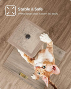 Feandrea Cat Scratching Post, Cat Scratcher for Indoor Cats, 28.7 Inches Tall, Furniture Scratching Deterrent Sisal Scratch Pole with Toy, Greige UPCA021G01