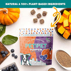 Plant-Based Pumpkin Dog Treats - Pumpkin, Carrot, Apple, and Blueberry Soft & Chewy - Vegetarian, Vegan Dog Treats with Organic Ingredients - Low-Protein, Hypoallergenic, Gluten-Free